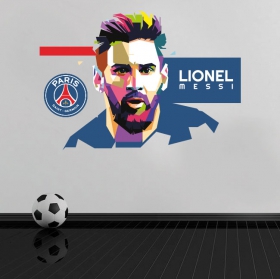 Vinilos lionel messi paris saint-germain fútbol