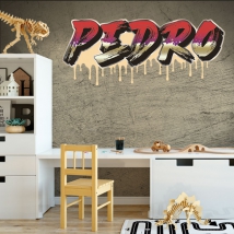 Vinilos adhesivos nombres personalizados efecto grafiti