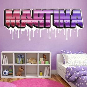 Vinilos y pegatinas grafiti con nombres personalizados