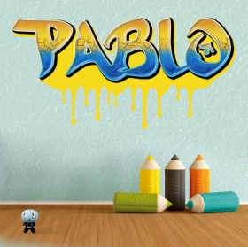 Vinilo nombre personalizado efecto grafiti