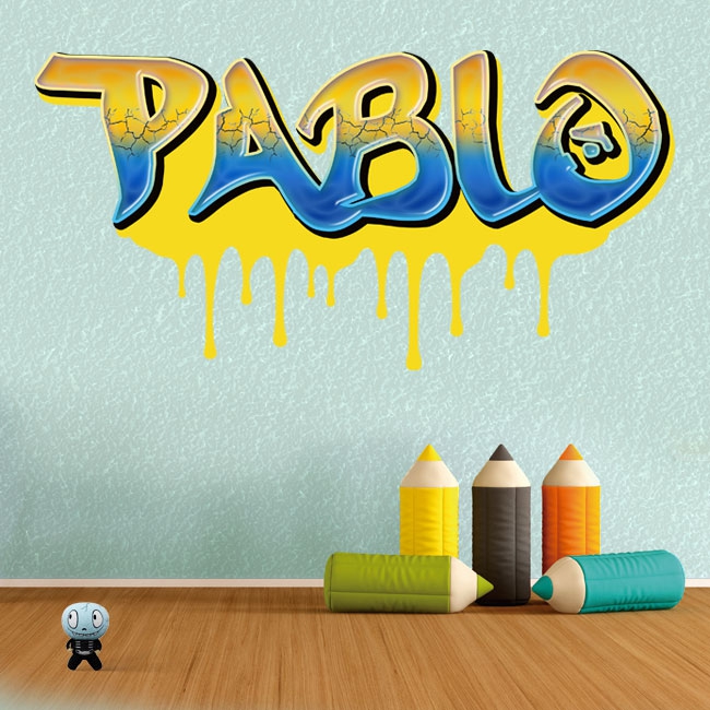 ???? Vinilo nombre personalizado efecto grafiti ???? ???? Vinilo nombre personalizado efecto grafiti ????