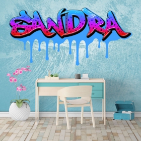 Vinilos grafitis nombres personalizados