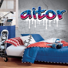 Vinilos decorativos y pegatinas grafitis nombres personalizados