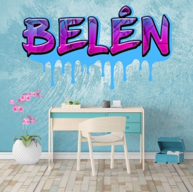 Pegatinas de vinilos nombres personalizados efecto grafiti