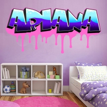 Vinilo nombres personalizados efecto grafiti