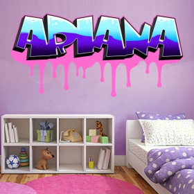 Vinilo nombres personalizados efecto grafiti
