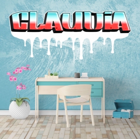 Vinilos nombres personalizados con efecto grafiti