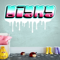 Pegatinas de vinilos nombres personalizados con efecto grafiti