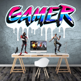 Vinilos y pegatinas textos personalizados gamer efecto grafiti