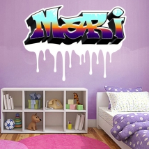 Vinilos efectos grafiti nombres personalizados