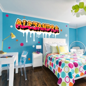 Vinilos y pegatinas efectos grafiti nombres personalizados