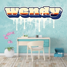 Vinilos decorativos grafitis con nombres personalizados