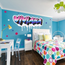 Vinilos adhesivos efecto grafiti con nombres personalizados