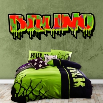 Vinilo efecto grafiti con nombre personalizado