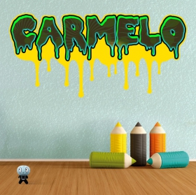 Vinilos efecto grafiti nombre personalizado