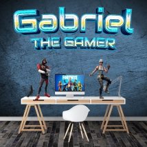 Vinilo nombre personalizado y frase the gamer
