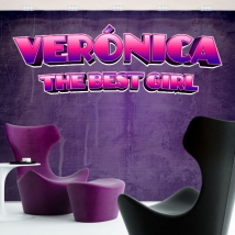 Vinilo nombre personalizado y frase the best girl
