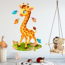 Vinilos infantiles o para bebés jirafa y mariposas