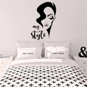 Vinilos decorativos y pegatinas rostro mujer my style