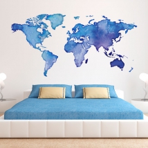 Vinilo decorativo mapamundi de colores