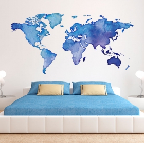 Vinilo decorativo mapamundi de colores