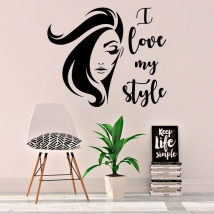 Vinilos y pegatinas rostro mujer i love my style