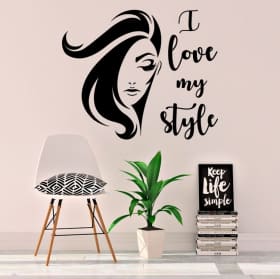 Vinilos y pegatinas rostro mujer i love my style