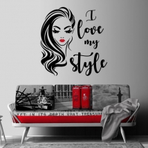 Vinilos decorativos y pegatinas rostro mujer i love my style
