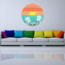 Vinilos decorativos y pegatinas atardecer en la playa