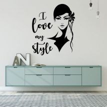 Pegatinas de vinilos rostro mujer i love my style
