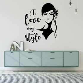 Pegatinas de vinilos rostro mujer i love my style