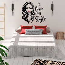 Vinilos decorativos rostro mujer i love my style