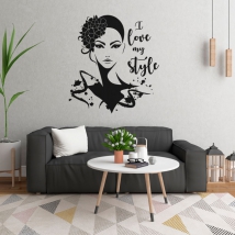 Vinilos rostro de mujer i love my style
