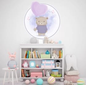 Vinilos infantiles o para bebés oso con globo