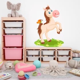 Vinilos infantiles caballo y mariposa
