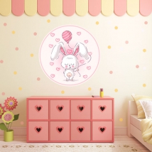 Vinilos infantiles o juveniles conejo romántico