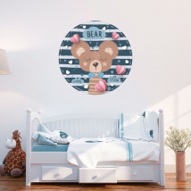 Vinilos y pegatinas infantiles o para bebés oso romántico