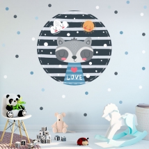 Vinilos y pegatinas infantiles o para bebés mapache