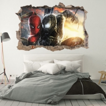 Vinilos decorativos 3d marvel spiderman y venom
