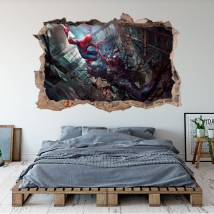 Vinilos 3d marvel ilustración spider-man y venom