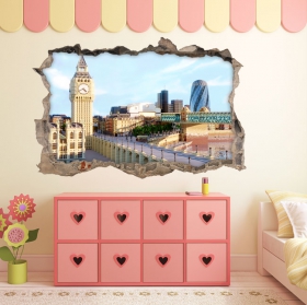 Vinilos 3d big ben londres videojuego minecraft