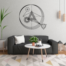 Vinilos decorativos triángulos con trazos y círculos