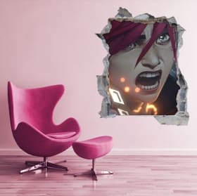 Vinilos decorativos agujero pared 3d arcane