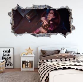 Vinilos agujero pared rota 3d arcane