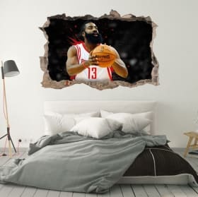 Vinilos 3d james harden rockets nba