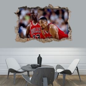 Vinilos decorativos 3d michael jordan chicago bulls