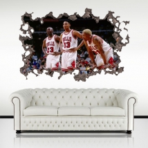 Vinilos 3d jugadores baloncesto chicago bulls