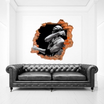 Vinilos decorativos 3d baloncesto michael jordan nba