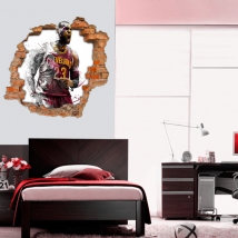 Vinilos decorativos 3d basketball lebron james nba