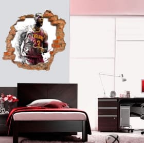 Vinilos decorativos 3d basketball lebron james nba